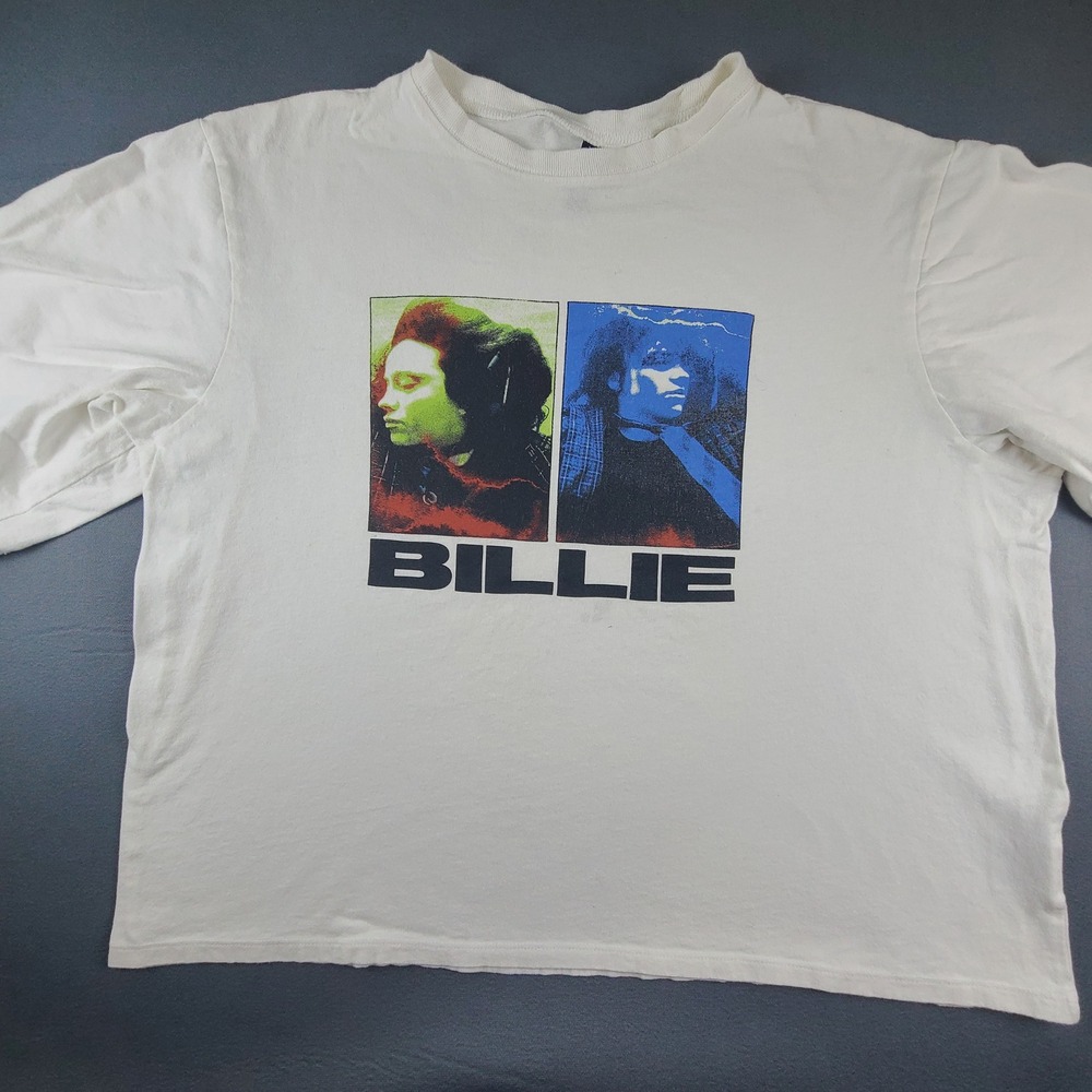 2024 Billie Eilish H&M Divided T-Shirt Men's Large White Oversized Graphic Tee